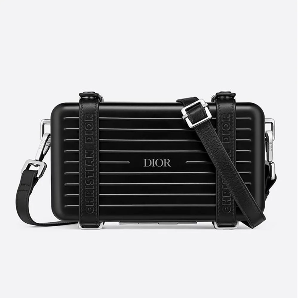 Dior Dior and Rimowa Personal Clutch Aluminum and Grained Calfskin for Men in Black Dior Dior and Rimowa Personal Clutch Aluminum and Grained Calfskin for Men in Black