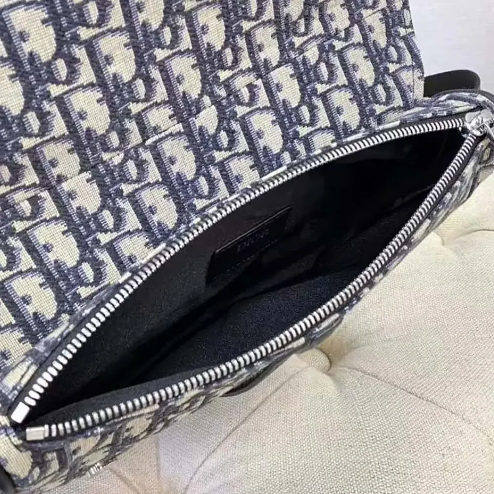 Dior Saddle Bag Beige and Black Dior Oblique Jacquard for Men Dior Saddle Bag Beige and Black Dior Oblique Jacquard for Men