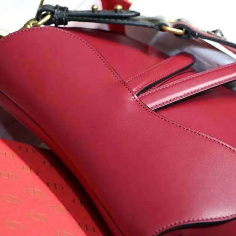 Dior Saddle Bag in Red Calfskin for Women