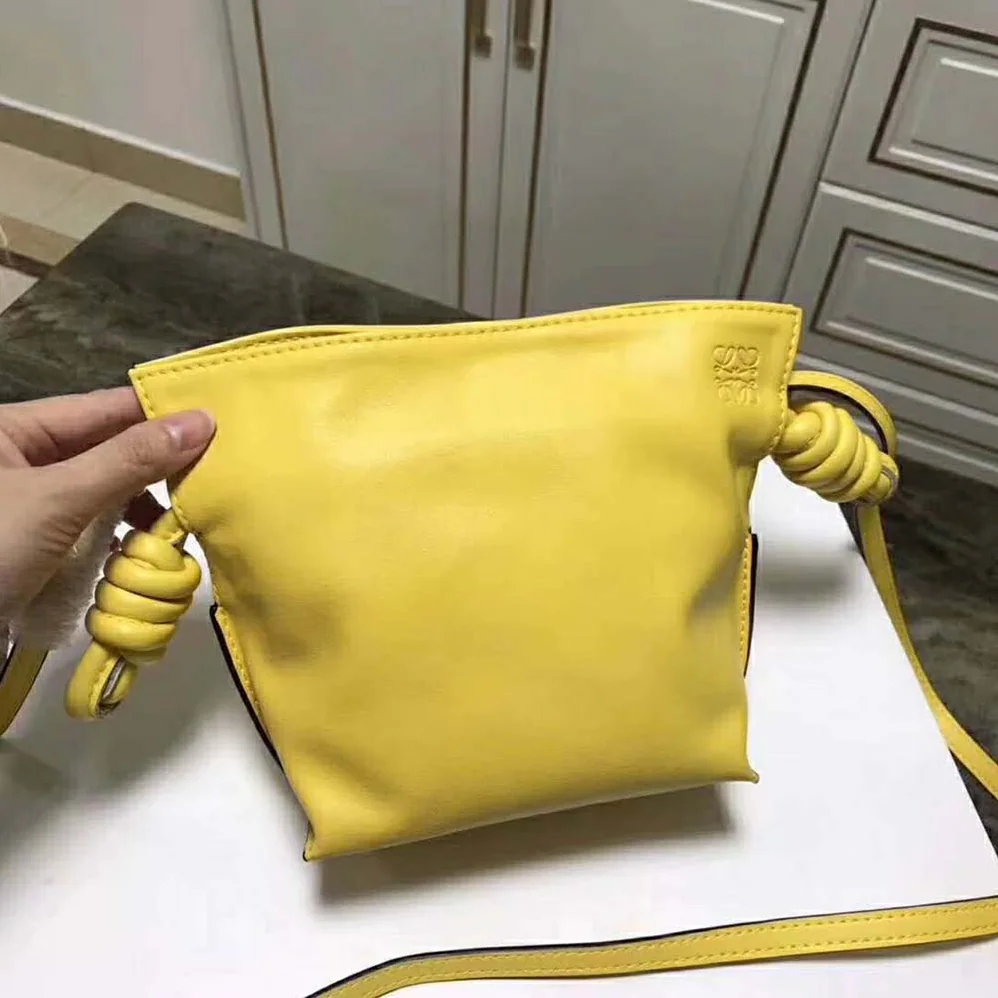 Loewe Flamenco Knot Mini Bag in Nappa Leather for Women in Yellow