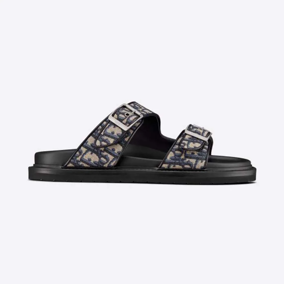 Dior Aqua Sandal Beige and Black Dior Oblique Jacquard for Men Dior Aqua Sandal Beige and Black Dior Oblique Jacquard for Men