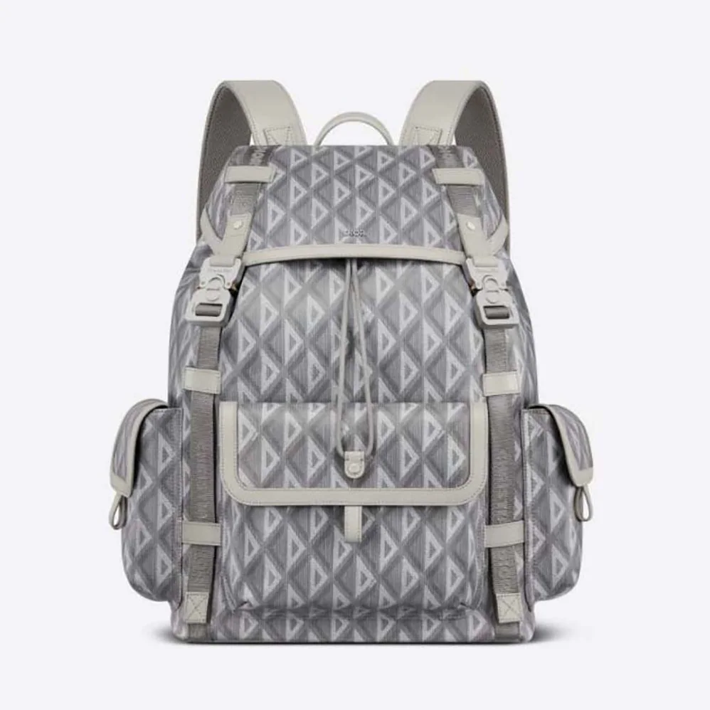 Dior Hit the Road Backpack Dior Gray CD Diamond Canvas for Men Dior Hit the Road Backpack Dior Gray CD Diamond Canvas for Men