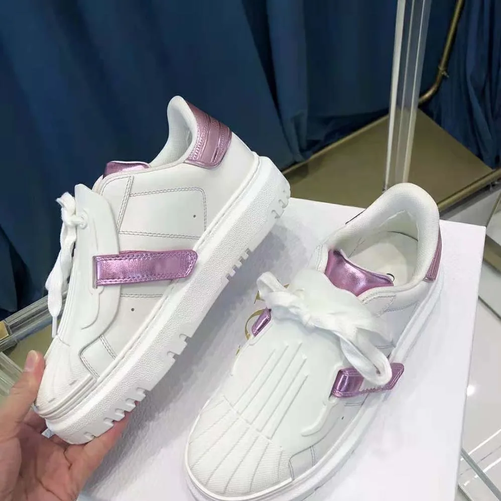 Dior Dior-id Sneaker White and Metallic Pink Calfskin for Women Dior Dior-id Sneaker White and Metallic Pink Calfskin for Women