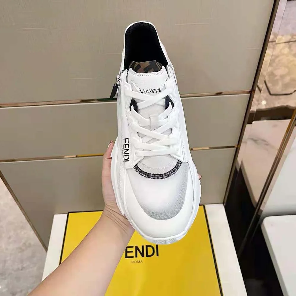 Fendi Flow White Nylon and Suede Low for Unisex in Tops