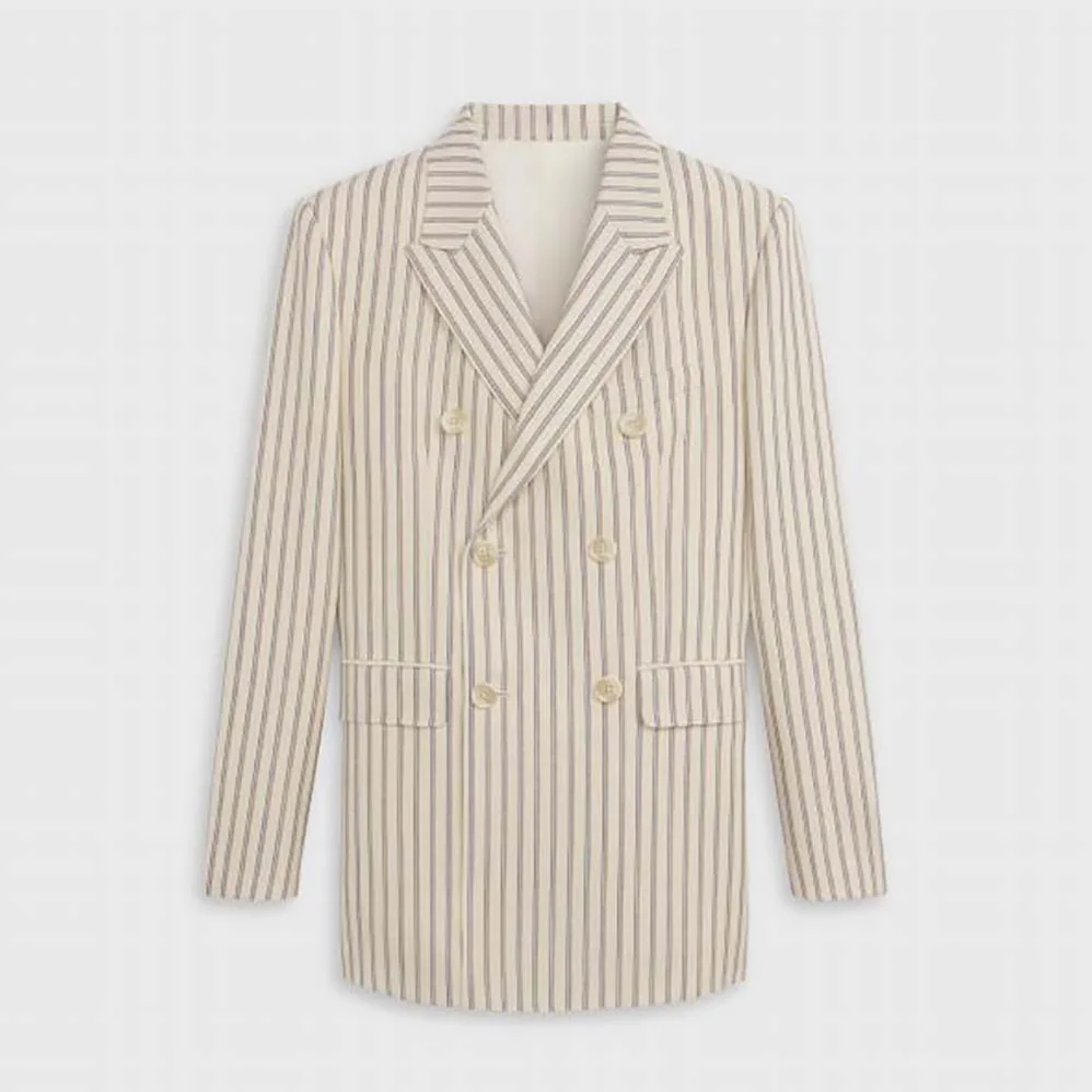 Celine Classic Jacket in Striped Wool for Women Celine Classic Jacket in Striped Wool for Women