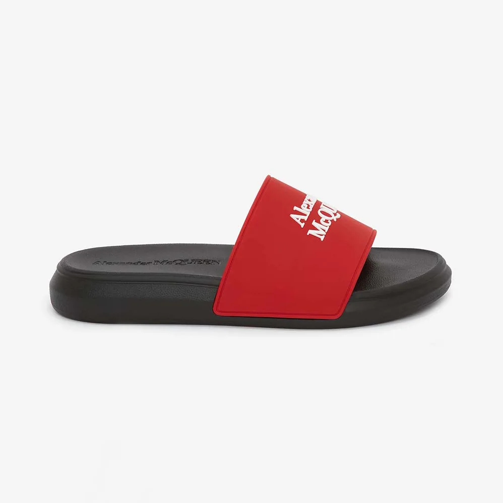Alexander Mcqueen Pool Slide in Lust Red for Unisex in White