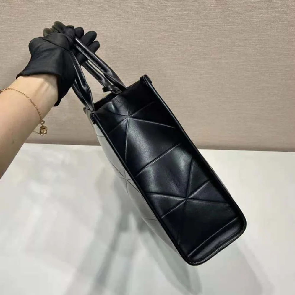 Prada Small Leather Prada Symbole Bag with Topstitching for Women