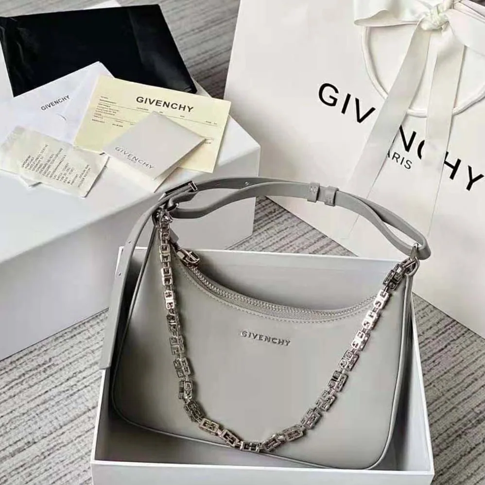 Givenchy Small Moon Cut Out Bag in Leather for Women in Silver