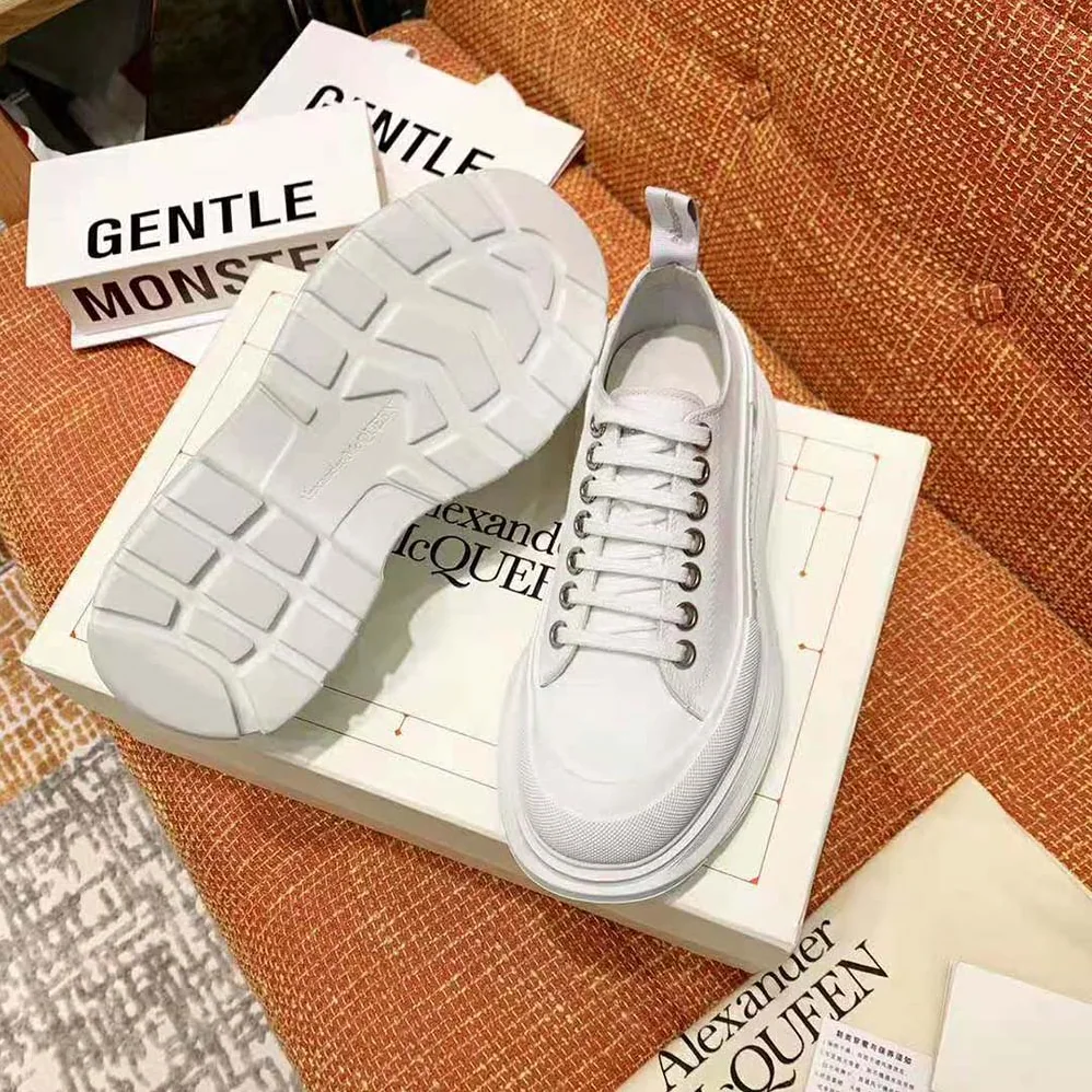 Alexander Mcqueen Tread Slick Lace Up for Women in White