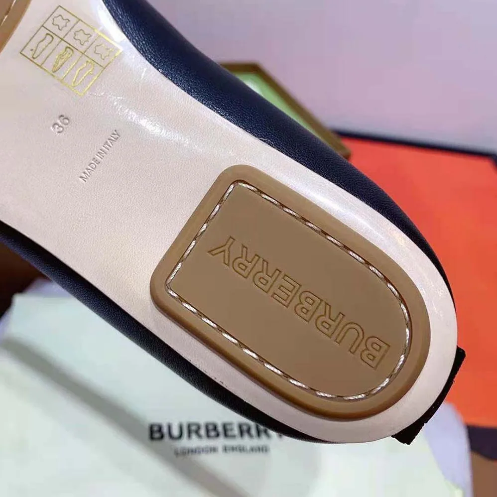 Burberry Logo Detail Vintage Check Cotton Ballerinas for Women in Black Burberry Logo Detail Vintage Check Cotton Ballerinas for Women in Black