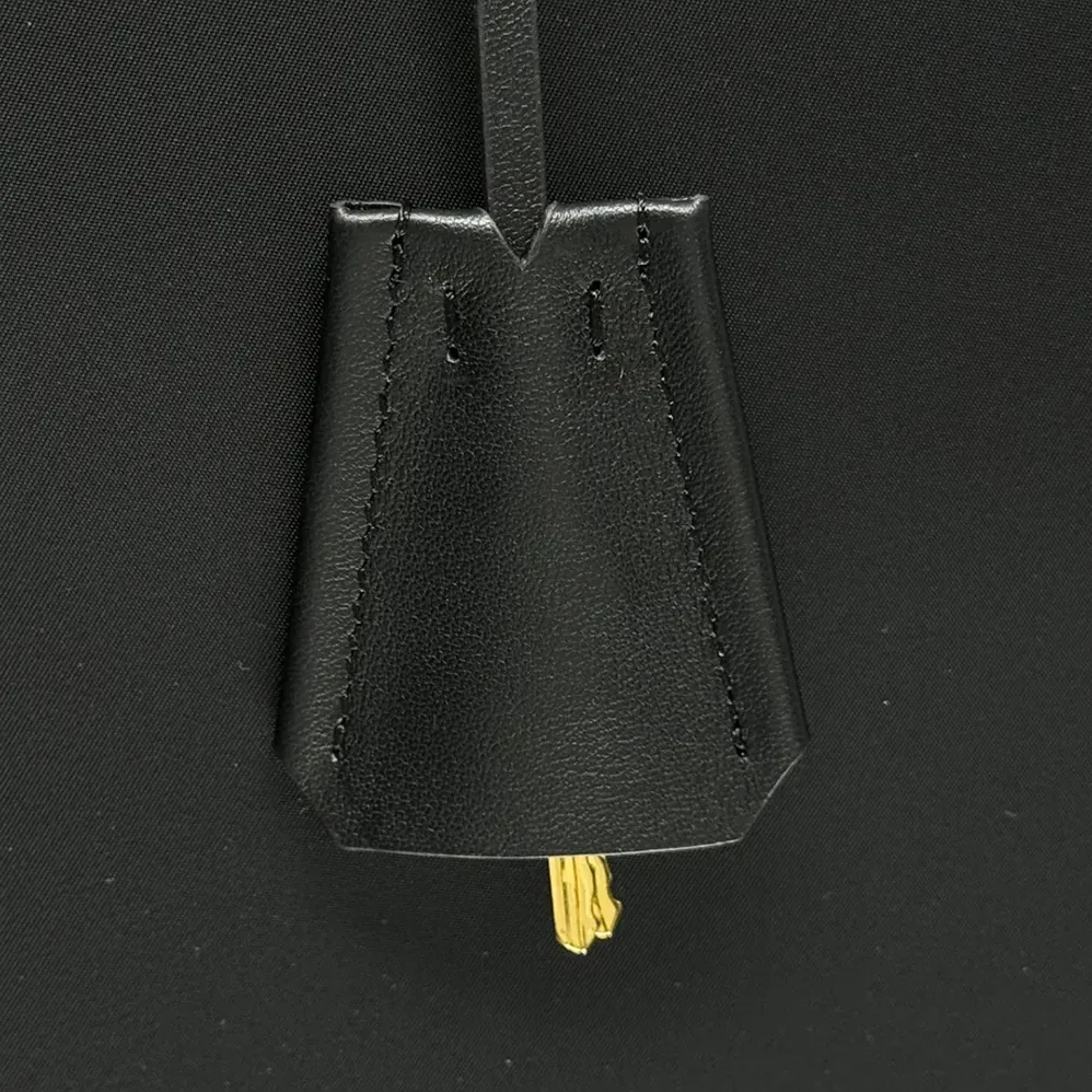 Prada Large Re-Nylon and Leather Top for Women in handle Bag with Padlock Prada Large Re-Nylon and Leather Top for Women in handle Bag with Padlock