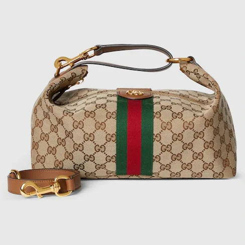 Gucci Vanity Medium Top Handle Bag in Beige/ Brown Gold Hardware Gucci Vanity Medium Top Handle Bag in Beige/ Brown Gold Hardware