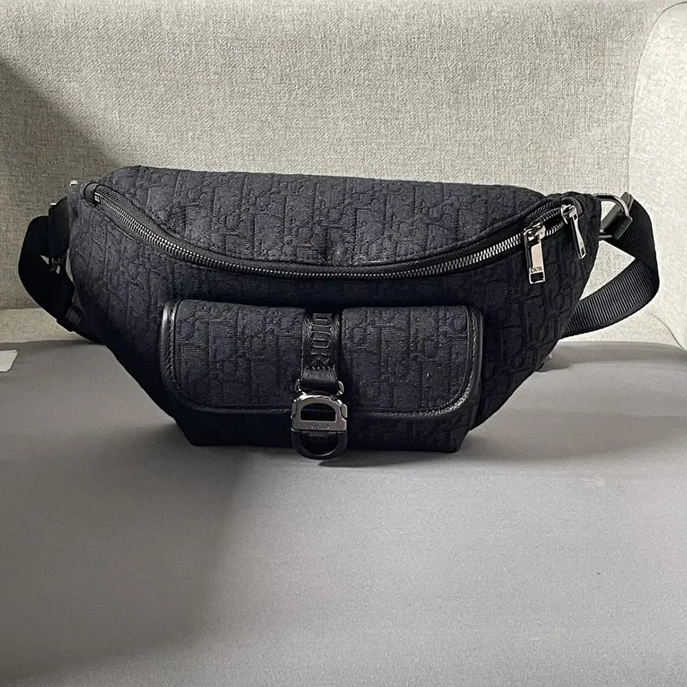 Dior Dior 8 Belt Bag Black Dior Oblique Jacquard for Men