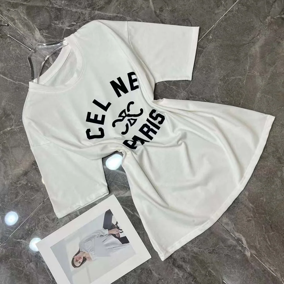 Celine Paris T-shirt in Cotton Jersey for Women in White Celine Paris T-shirt in Cotton Jersey for Women in White