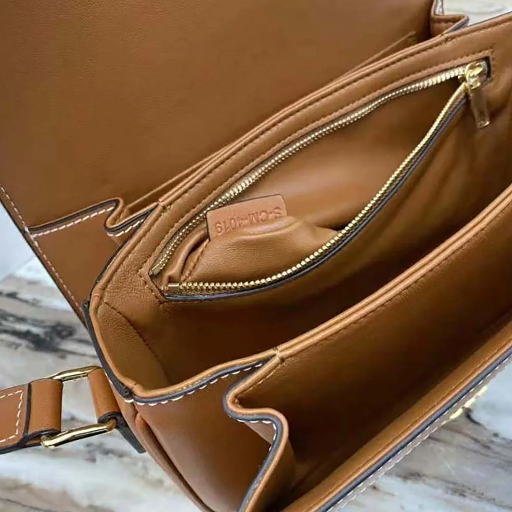 Celine Medium Triomphe Bag in Chaine Triomphe Jacquard and Natural Calfskin for Women Celine Medium Triomphe Bag in Chaine Triomphe Jacquard and Natural Calfskin for Women