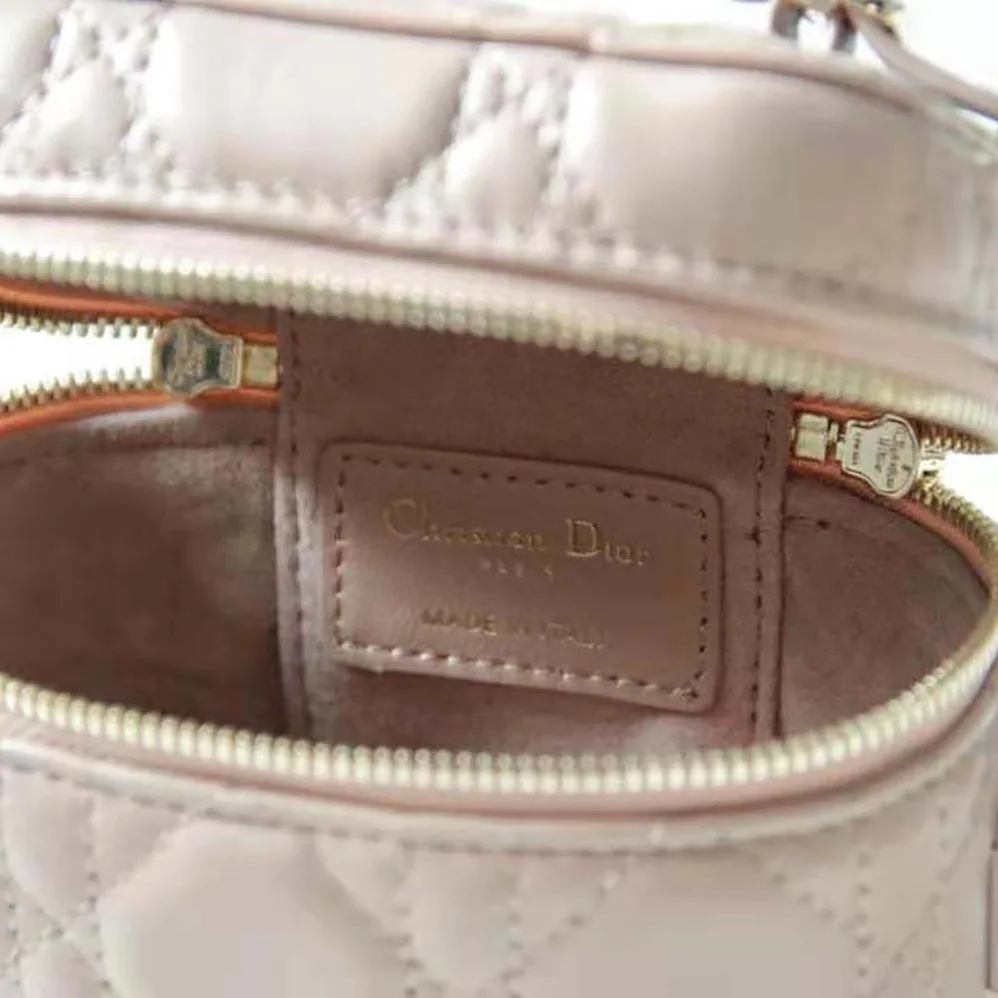 Dior Micro Lady Dior Vanity Case Cannage Lambskin for Women in Pink