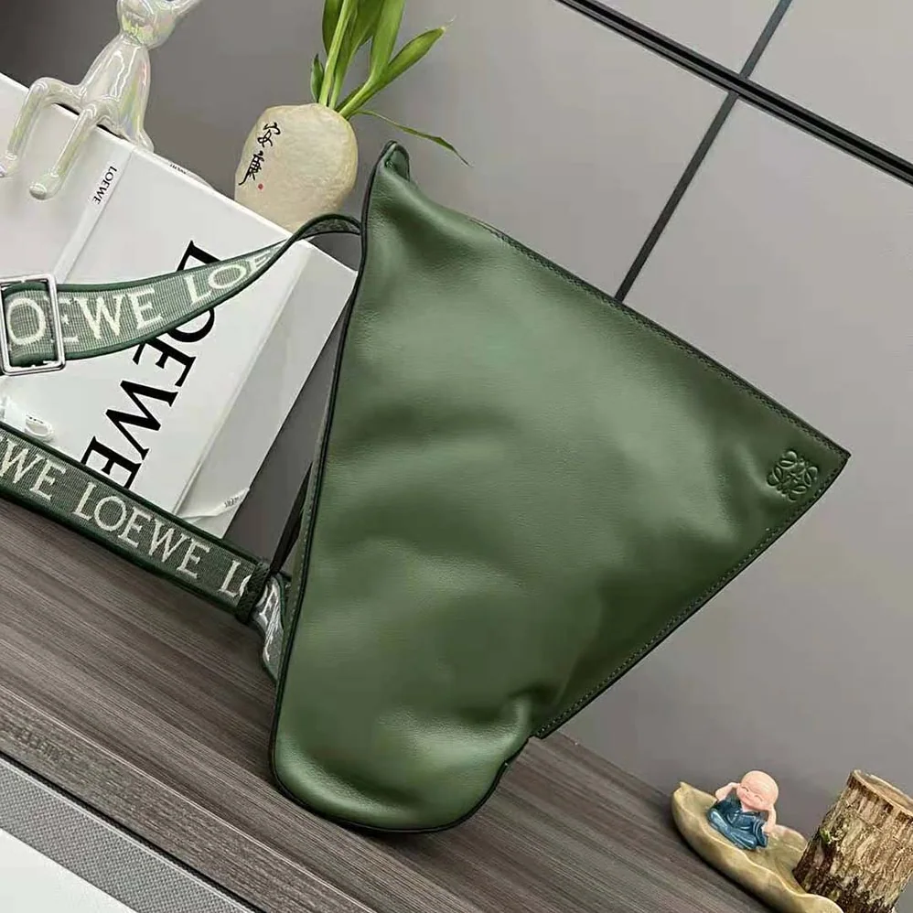 Loewe Anton Sling in Supple Smooth Calf and Jacquard for Men in Green Loewe Anton Sling in Supple Smooth Calf and Jacquard for Men in Green