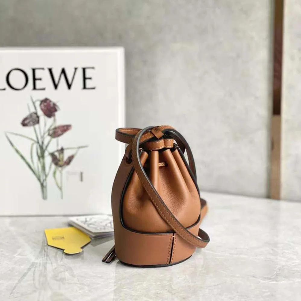 Loewe Nano Balloon Bag in Nappa and Calfskin for Women in Brown Loewe Nano Balloon Bag in Nappa and Calfskin for Women in Brown