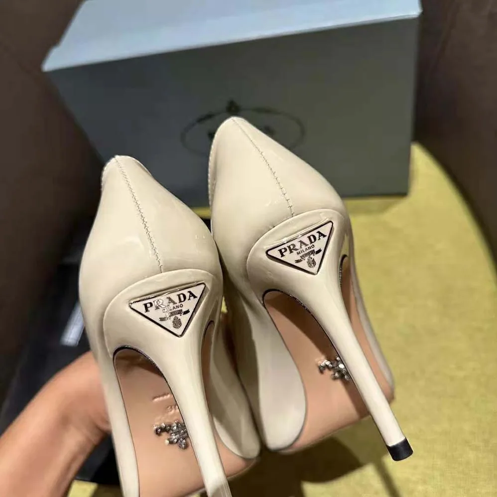 Prada Patent Leather Pumps for Women in White