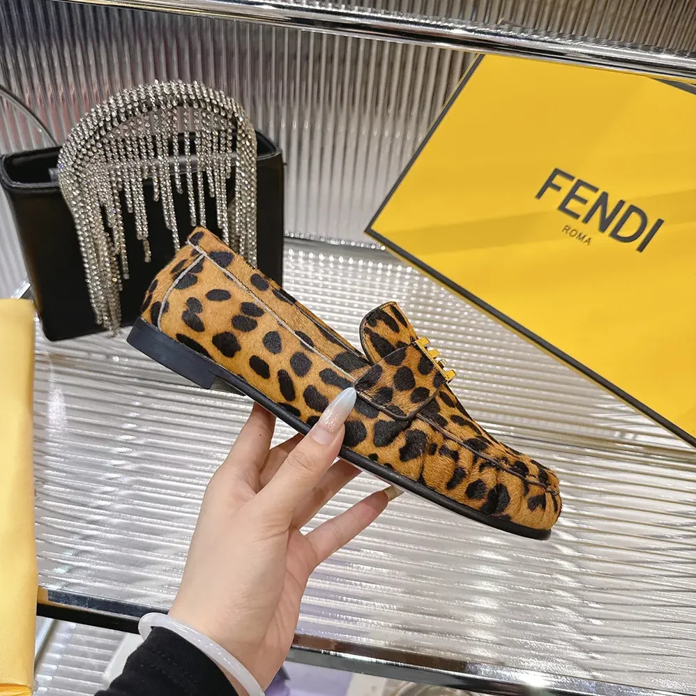 Fendi Baguette Printed Cavallino Calfskin Loafers for Women Fendi Baguette Printed Cavallino Calfskin Loafers for Women