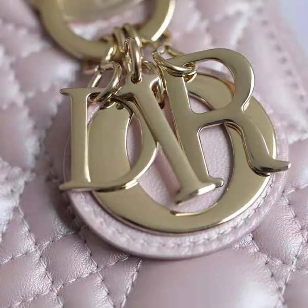 Dior Mini Lady Dior Bag Pearlescent Cannage Lambskin for Women in Pink