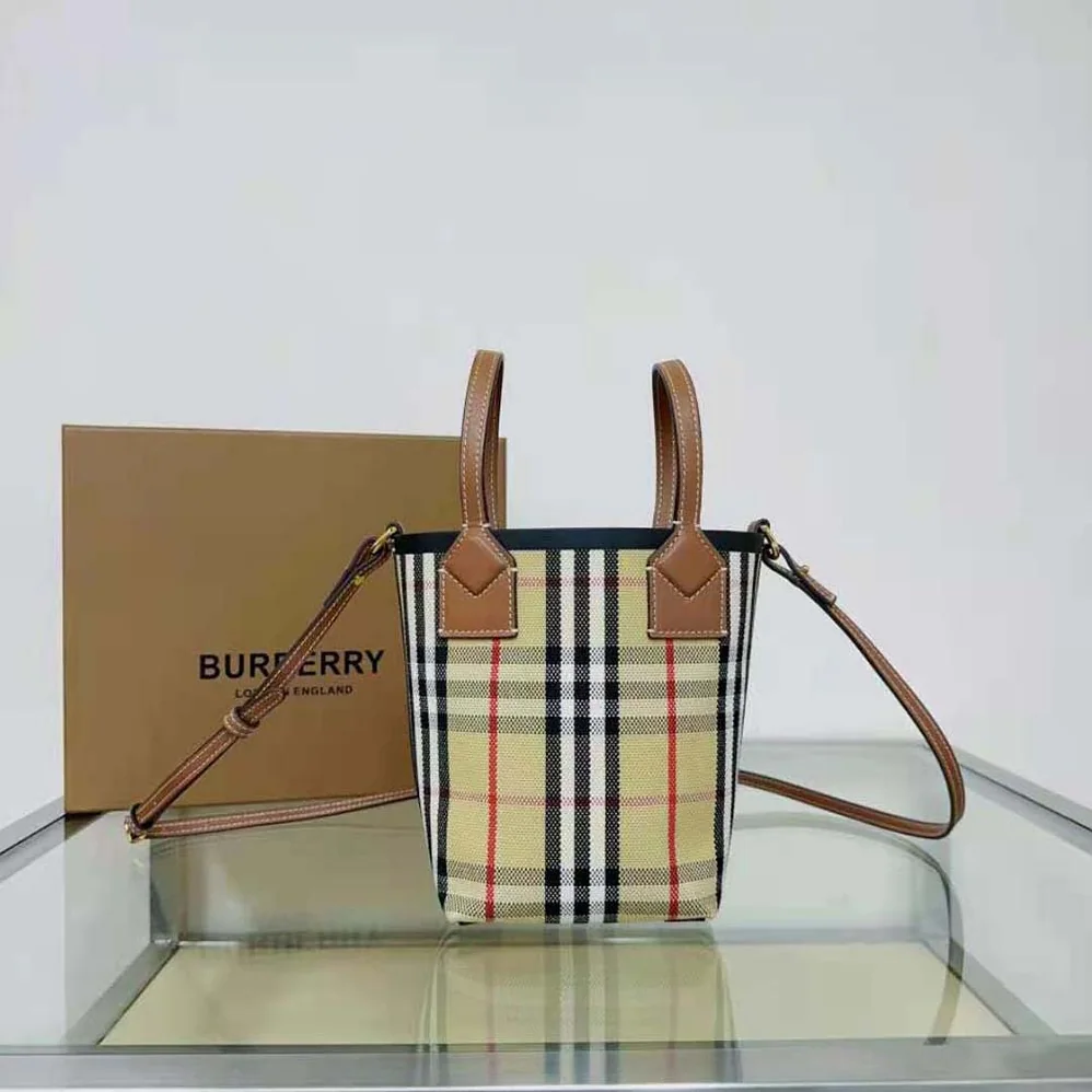 Burberry Mini London Tote Bag for Women in Brown Burberry Mini London Tote Bag for Women in Brown