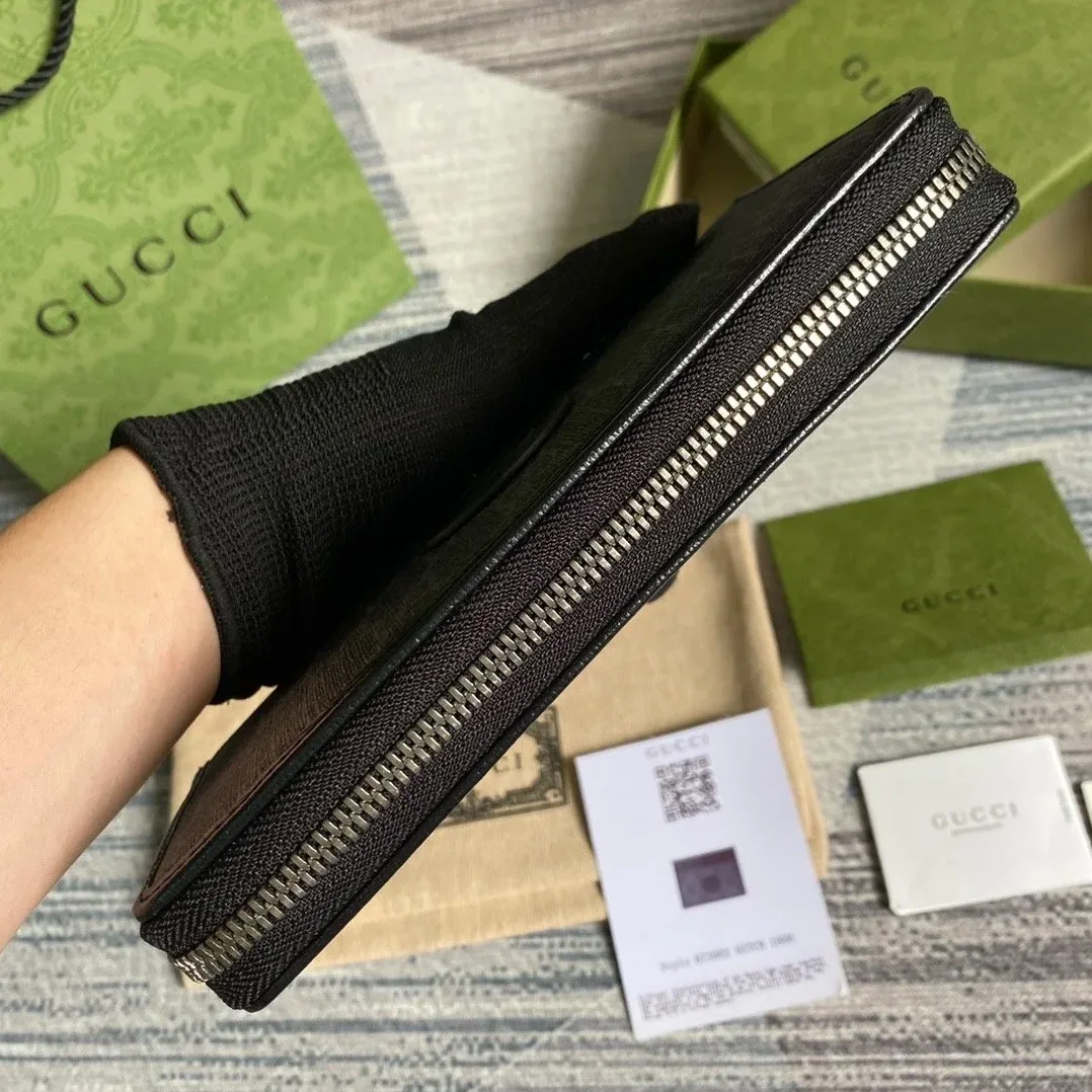 Gucci Ophidia GG Zip Around Wallet With Interlocking G Brown / Gucci Ophidia GG Zip Around Wallet With Interlocking G Brown /