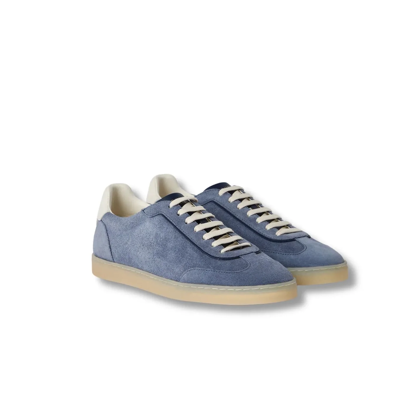 Brunello Cucinelli Washed Suede Azure Sneakers 252MZUSGGJ336 Brunello Cucinelli Washed Suede Azure Sneakers 252MZUSGGJ336