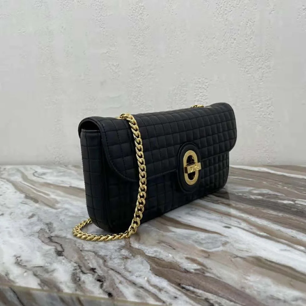 Celine Medium Chain Sulky Bag in Quilted Lambskin for Women in Black
