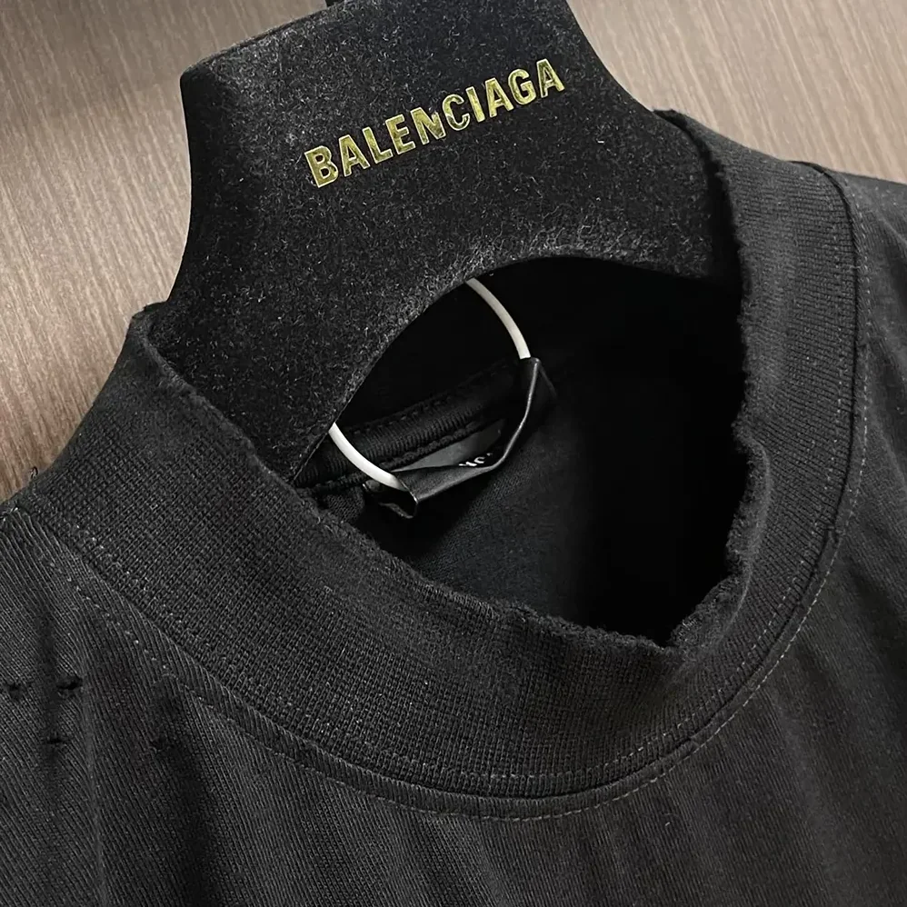 Balenciaga Back T-Shirt Medium Fit in Black Vintage Jersey for Women