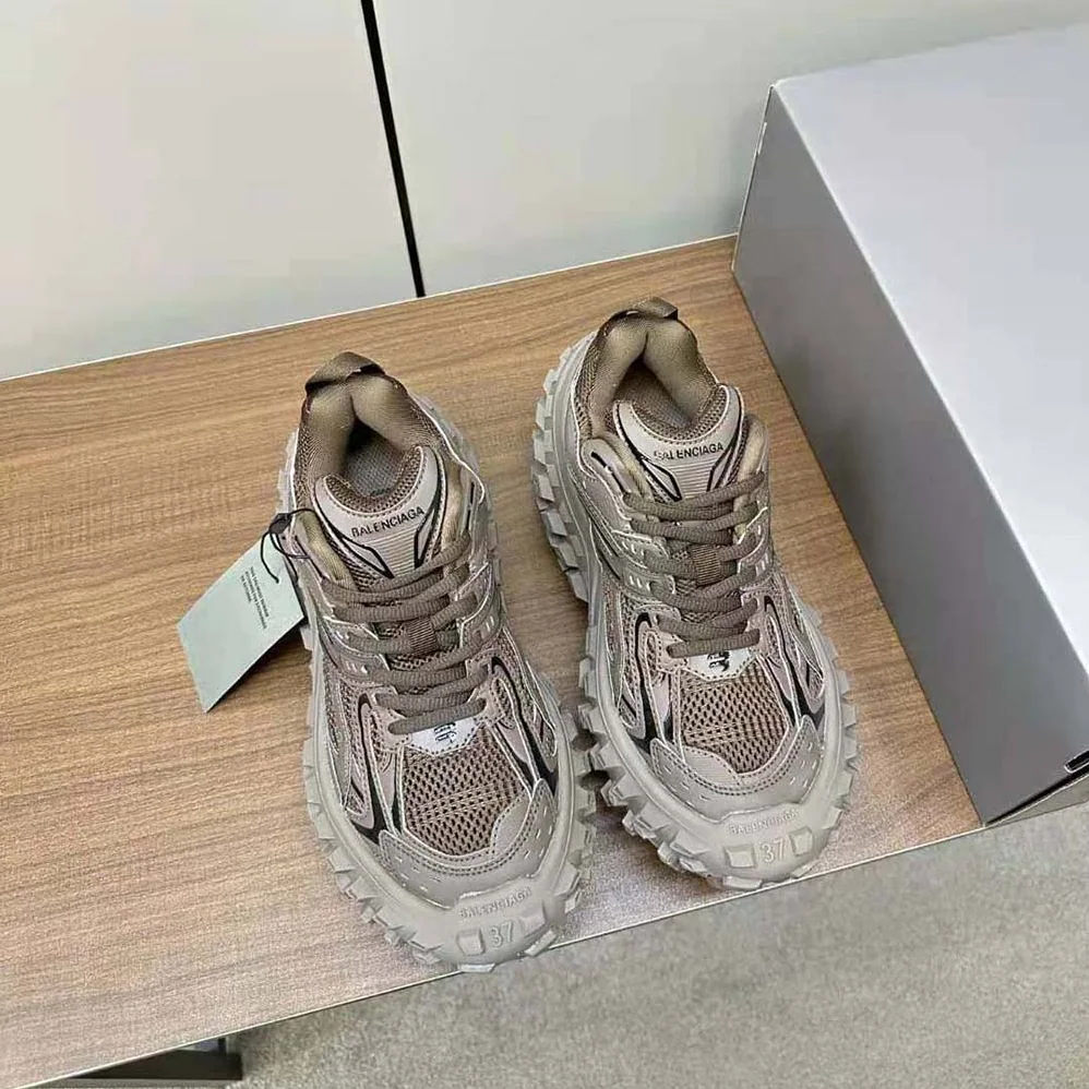 Balenciaga Bouncer Sneaker in Beige Mesh and Nylon for Unisex Balenciaga Bouncer Sneaker in Beige Mesh and Nylon for Unisex