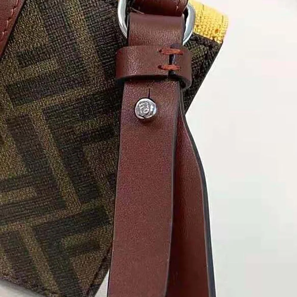Fendi Baguette Pouch Yellow Fabric Bag for Men