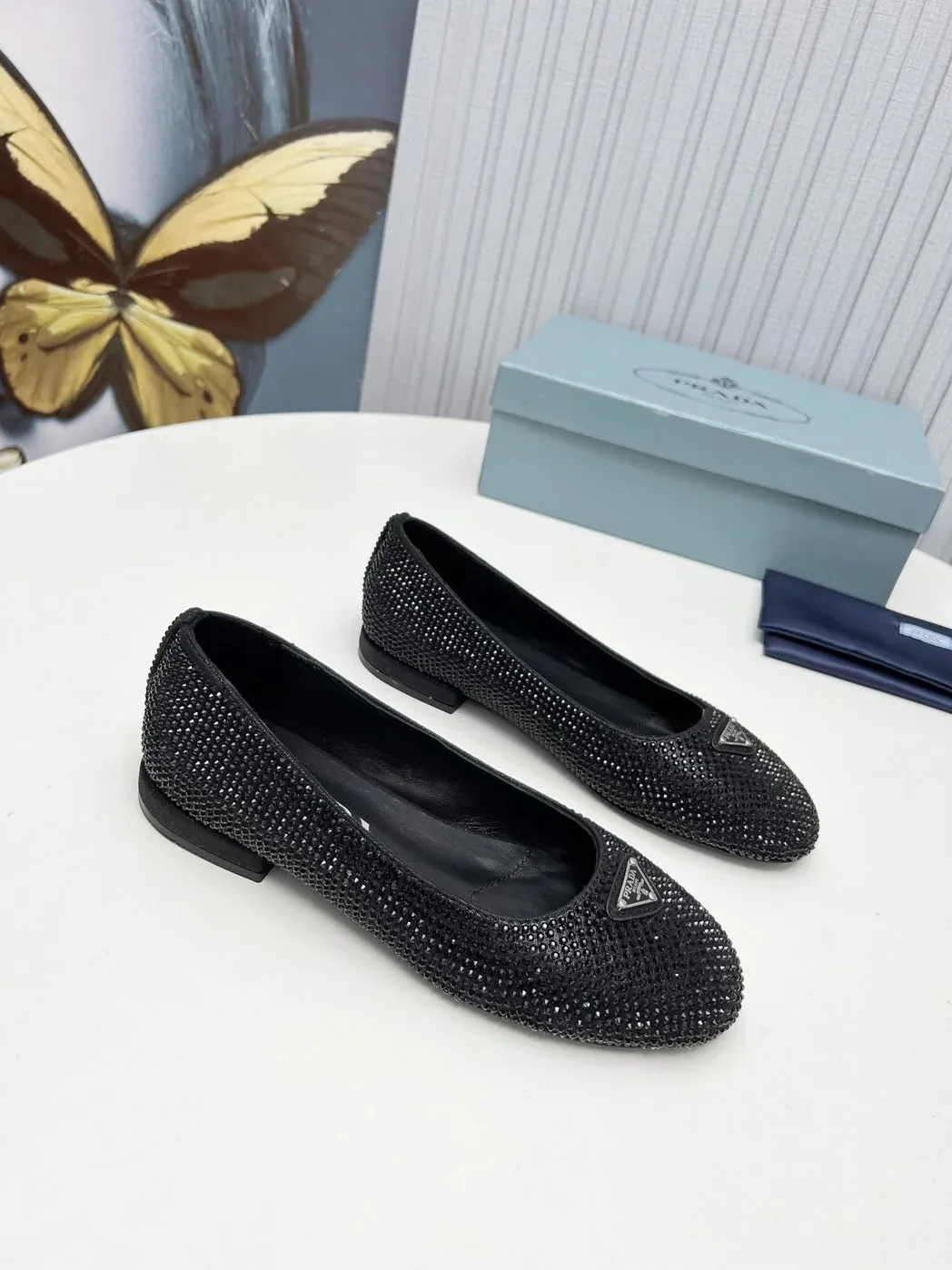 Prada Patent Ballerinas Black