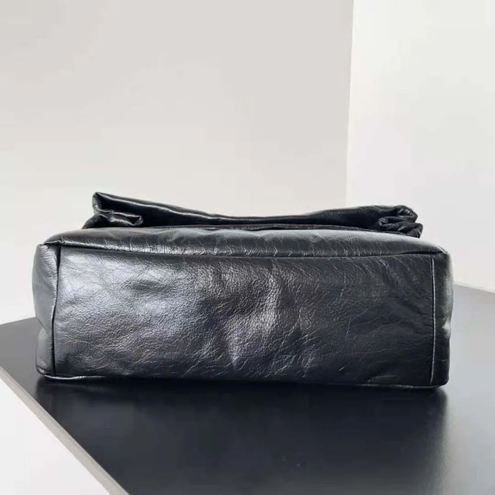 Balenciaga Monaco Medium Chain Bag in Black Arena Calfskin for Women