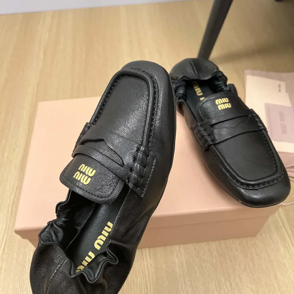 Miu Miu Nappa leather loafers for Women in Black