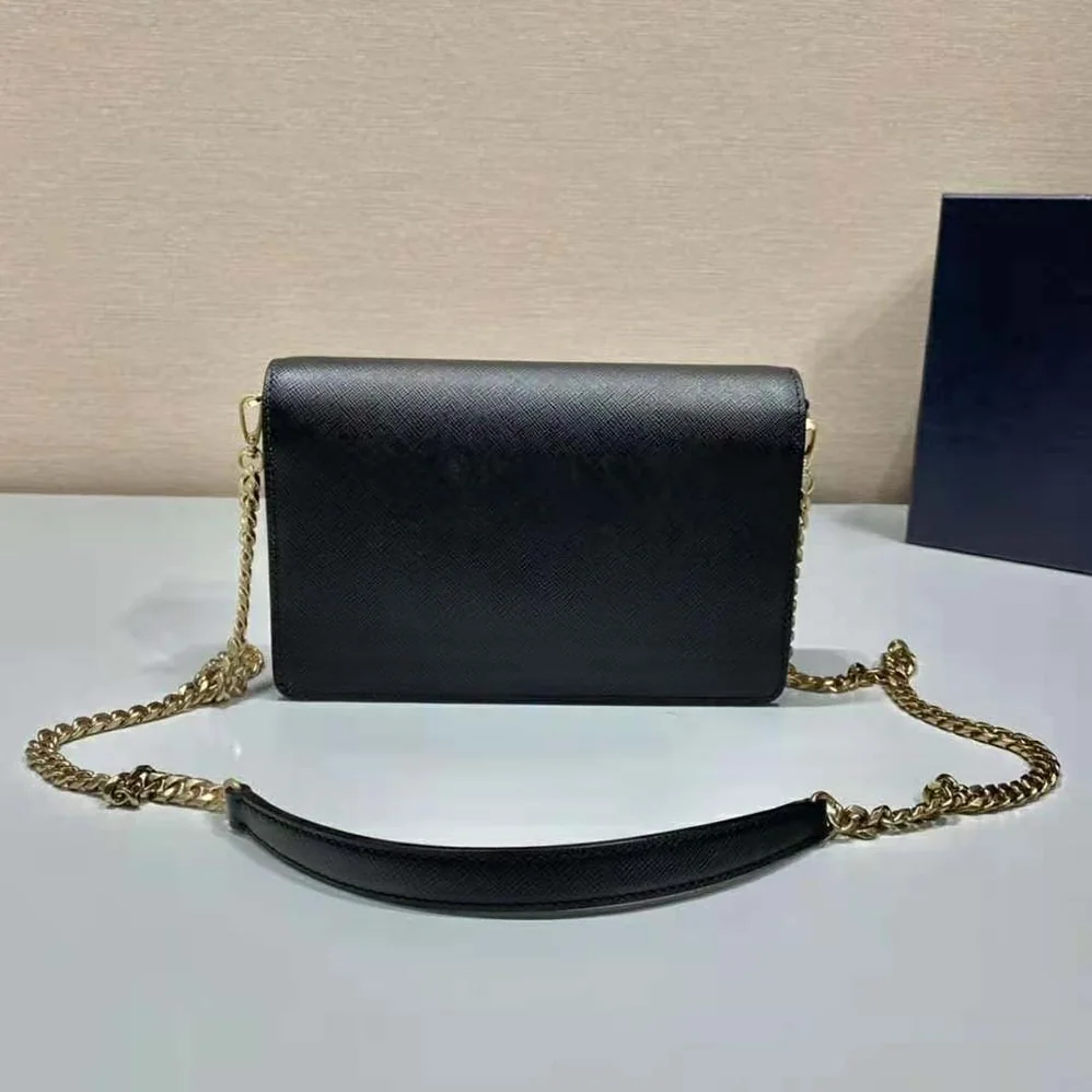 Prada Saffiano Leather Shoulder Bag for Women in Black
