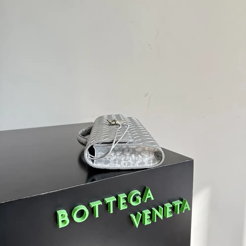 Bottega Veneta Andiamo Clutch for Women in Silver