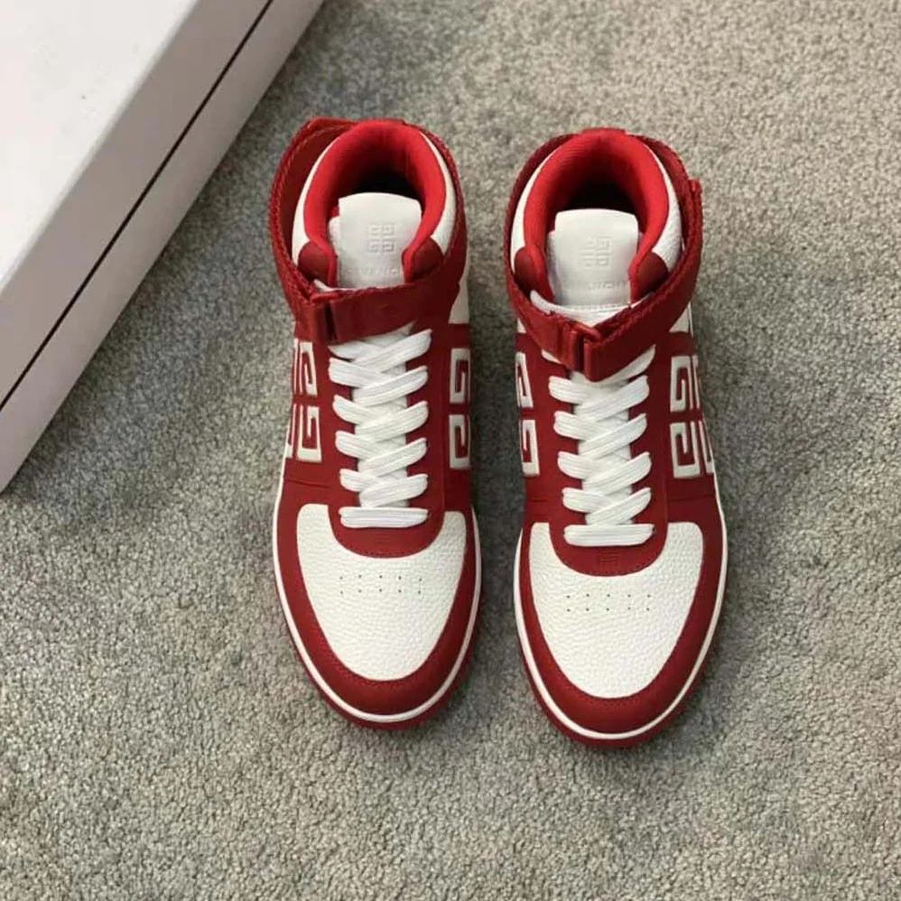 Givenchy G4 High Top Sneakers in Leather for Men in Red/White Givenchy G4 High Top Sneakers in Leather for Men in Red/White