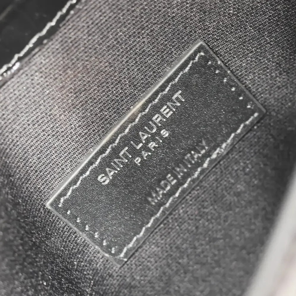 Saint Laurent YSL Uptown Pouch in Crocodile for Women in embossed Shiny Leather