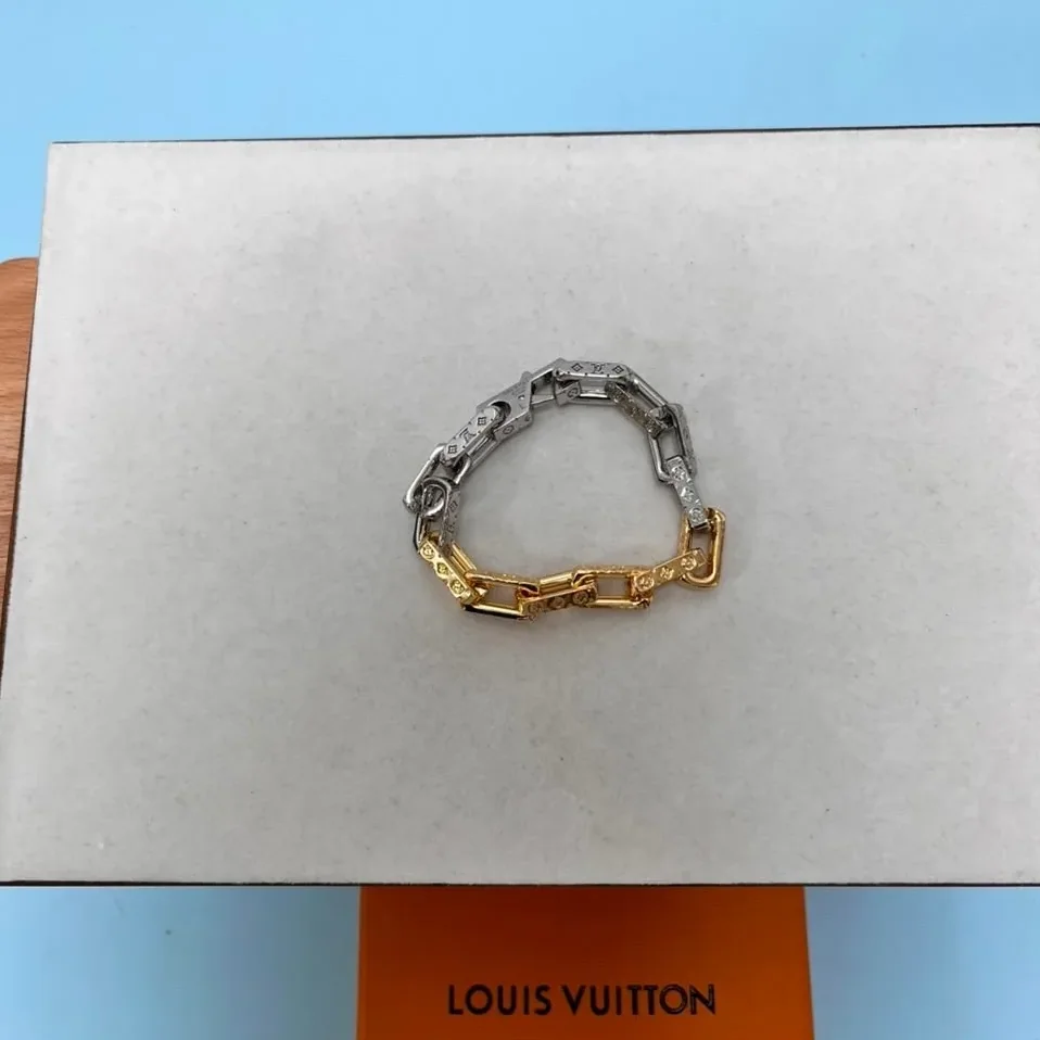 Louis Vuitton Monogram Chain Bracelet Silver in Gold Louis Vuitton Monogram Chain Bracelet Silver in Gold