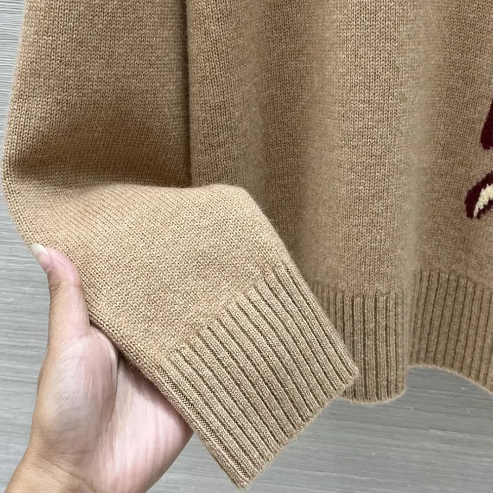 Dior DIOR AND LEWIS HAMILTON Sweater Brown Virgin Wool and Cashmere Intarsia for Men