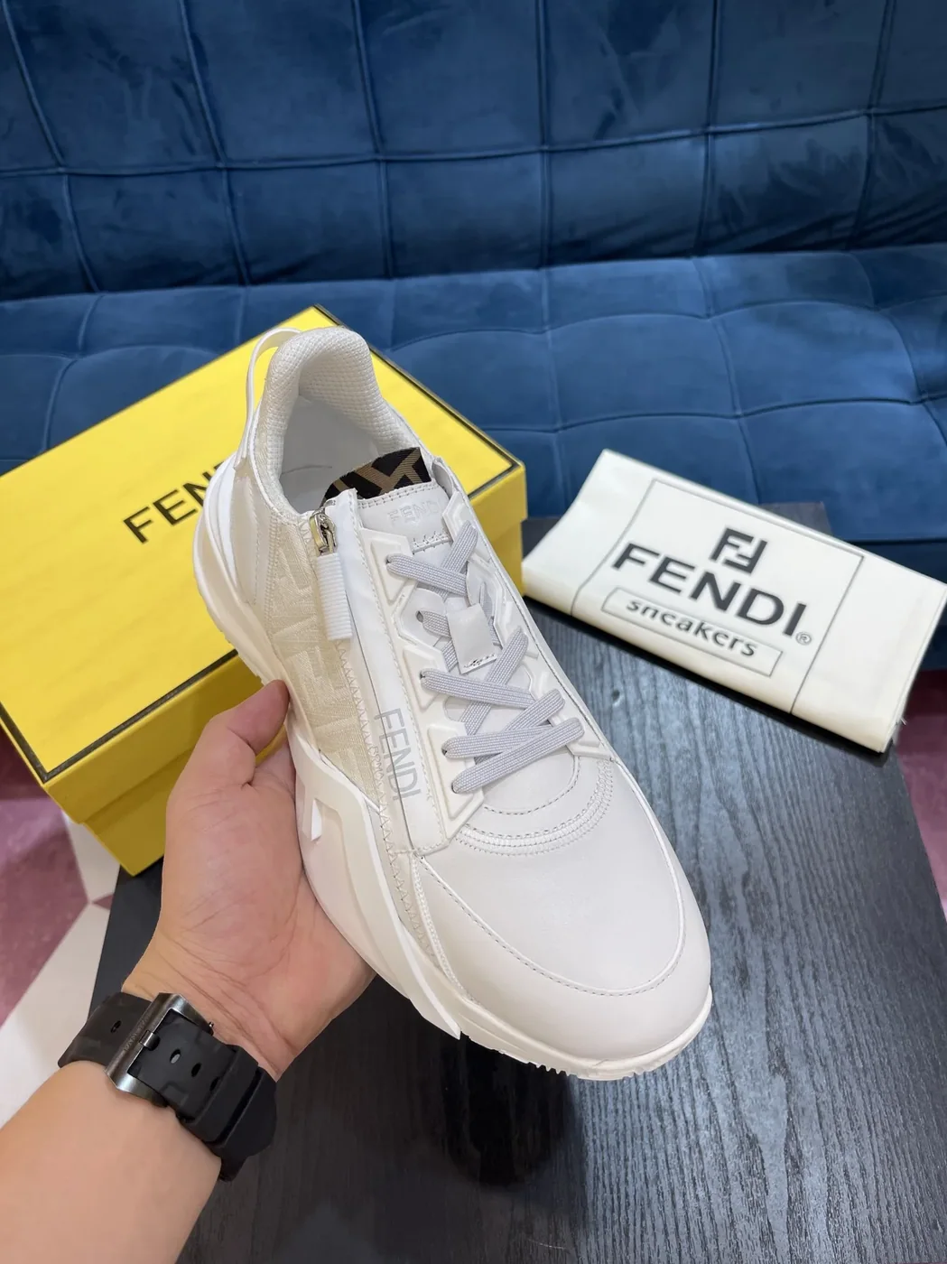 Fendi FD Flow Sneakers White 7E1392AK1QF1HGQ