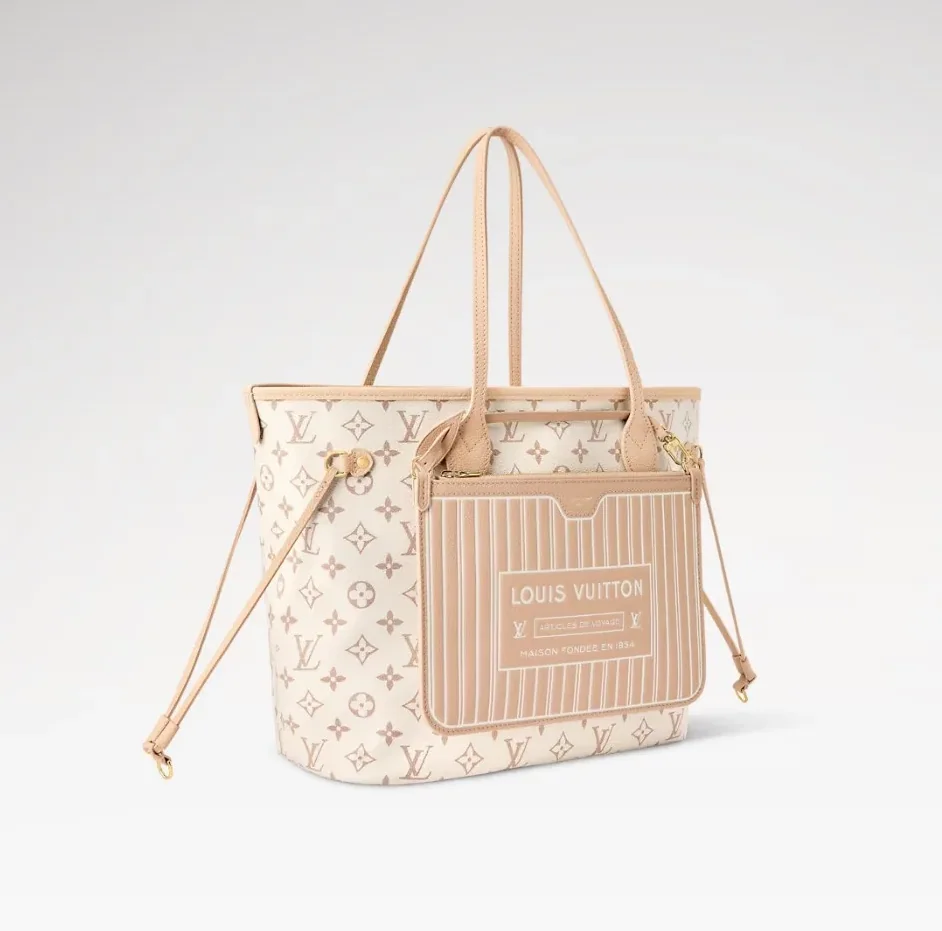 Louis Vuitton Neverfull Inside Out MM Tote Bag in Dune/ Hazelnut Gold Hardware