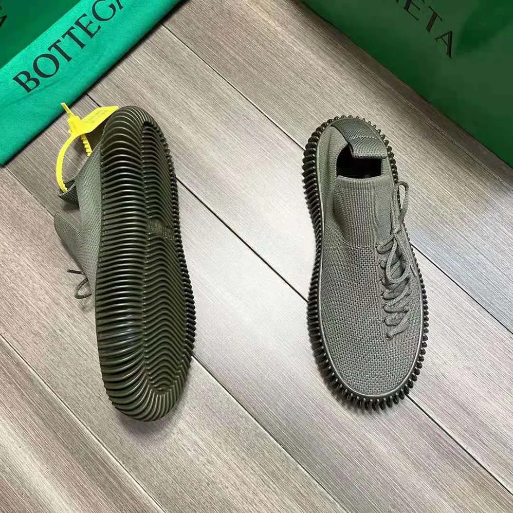 Bottega Veneta Ripple Tech Knit Lace-up Sneakers for Unisex in Green Bottega Veneta Ripple Tech Knit Lace-up Sneakers for Unisex in Green