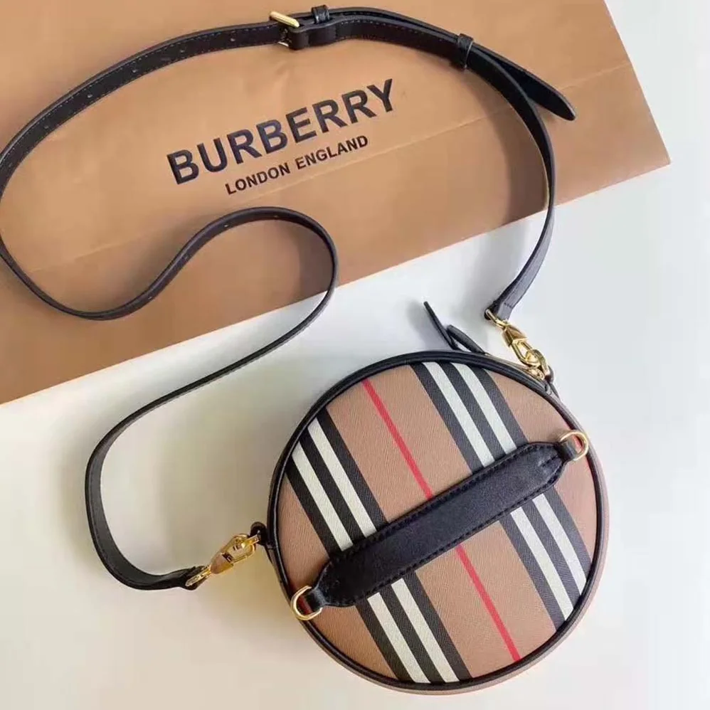 Burberry Icon Stripe E-canvas Louise Bag for Women in Brown