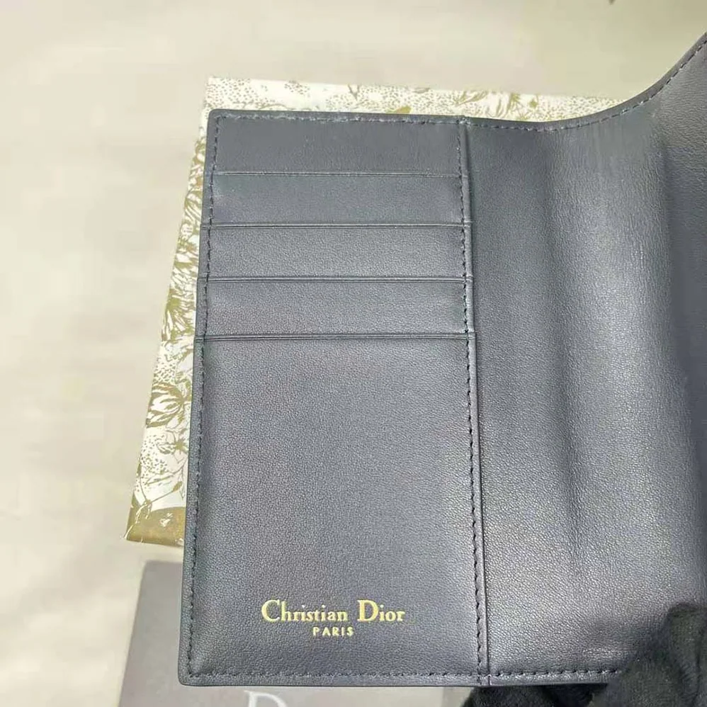 Dior 30 Montaigne Passport Holder Blue Dior Oblique Jacquard for Women