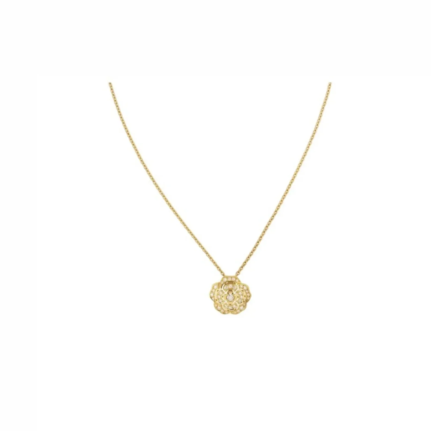 Chanel Bouton De Camélia Necklace Yellow Gold