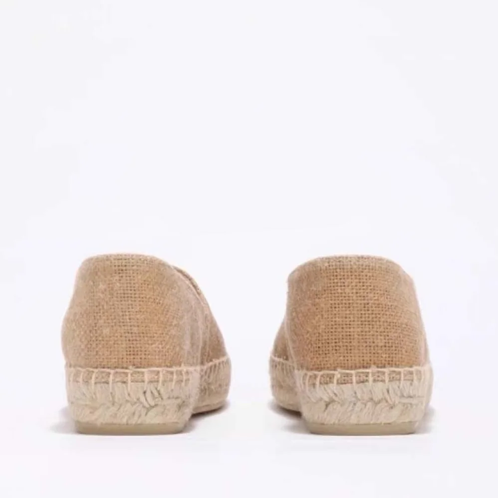 Prada Crochet Espadrilles with Embroidered Logo for Women in Beige