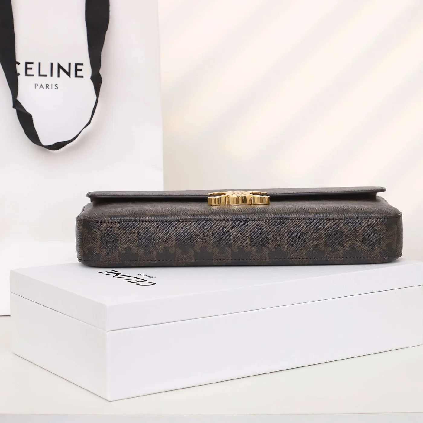 Celine Chain Shoulder Bag in Brown