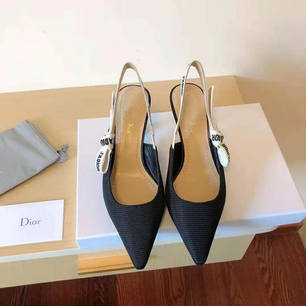 Dior J Adior Slingback Pump Black Technical Fabric for Women Dior J Adior Slingback Pump Black Technical Fabric for Women